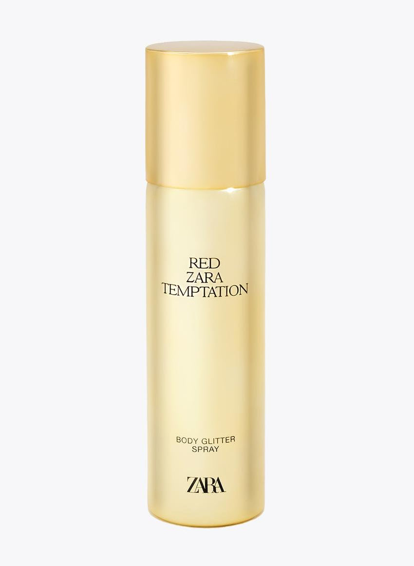 RED ZARA TEMPTATION BODY GLITTER – Spray Corporal con Brillo y Fragancia Irresistible