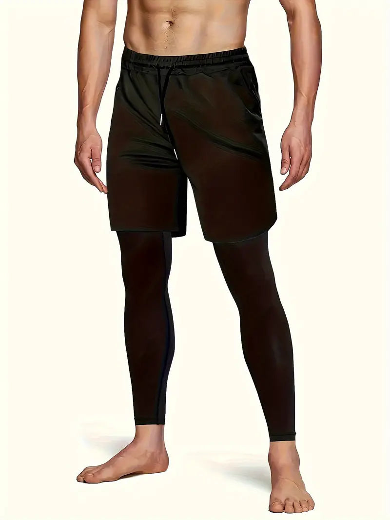 Pantaloneta Deportiva con Licra Interna para Hombre | Secado Rápido | Bolsillos Laterales + Bolsillo Secreto | Entrenamiento y Running