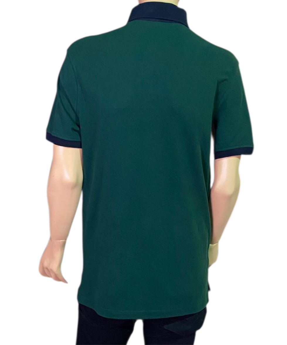 Polo Tommy Hilfiger Verde Bosque Talla L - Regular Fit con Detalle Tricolor