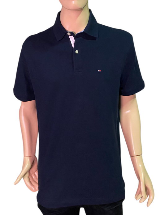 Polo Tommy Hilfiger Azul Marino Talla L - Regular Fit Clásico