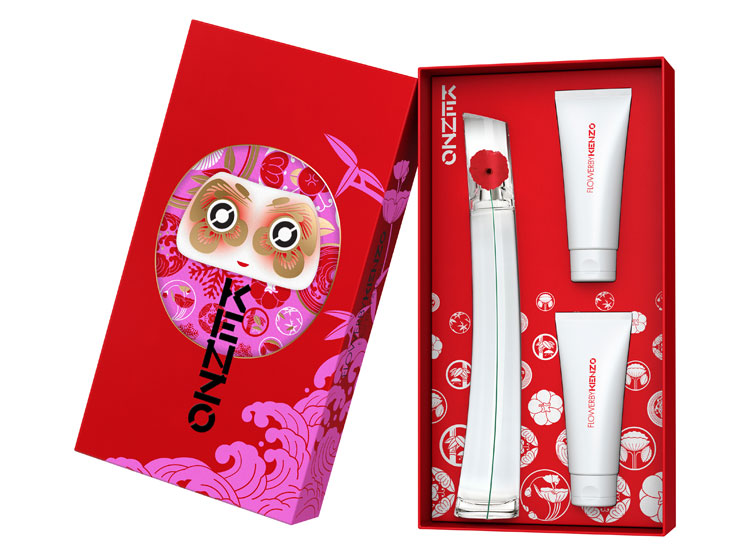 SET FLOWER BY KENZO Mujer – Eau de Parfum 100 ml + Gel de ducha 75 ml + Crema corporal 75 ml